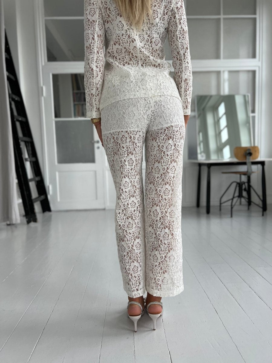 Lucce white lace pants - Aaberg DK