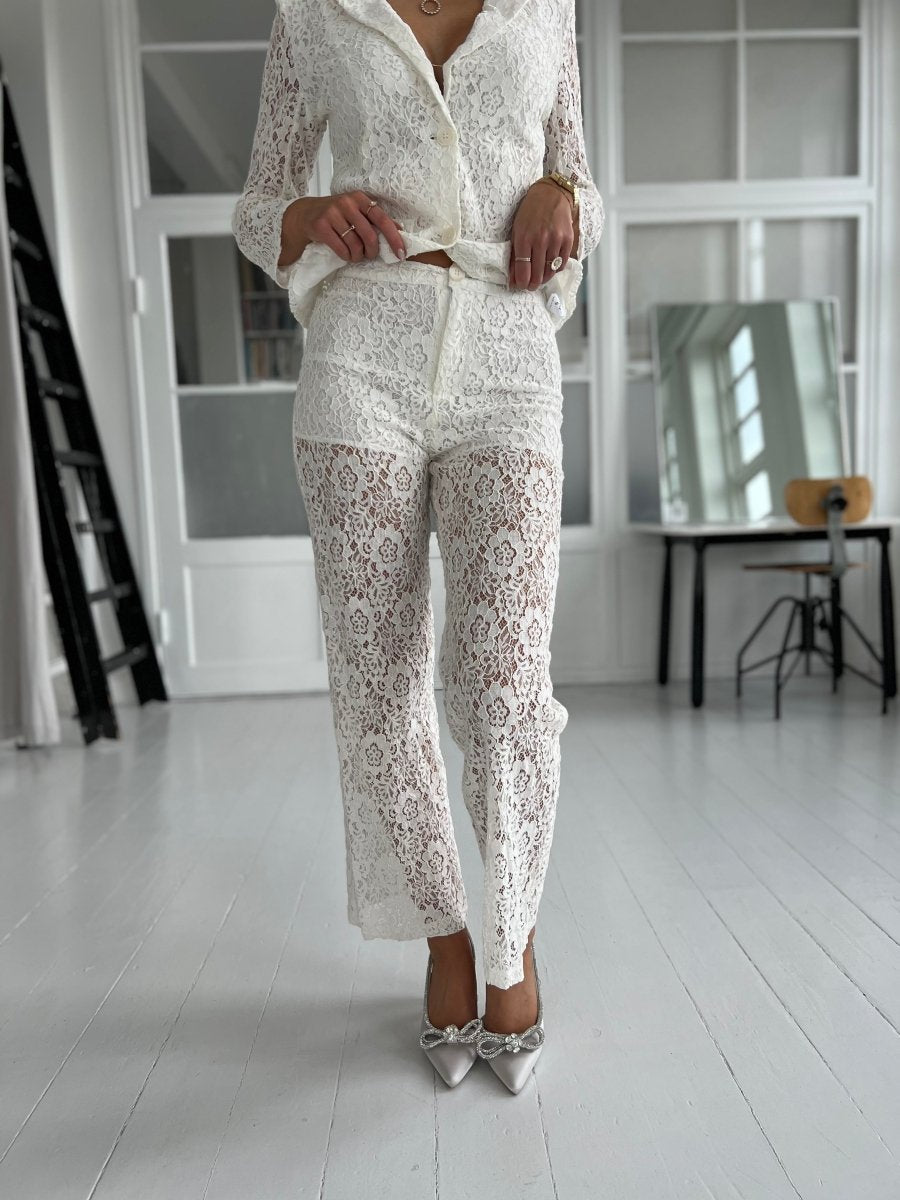 Lucce white lace pants - Aaberg DK