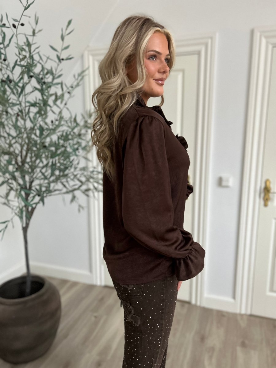 LUZABELLE choko satin Blouse - Aaberg DK