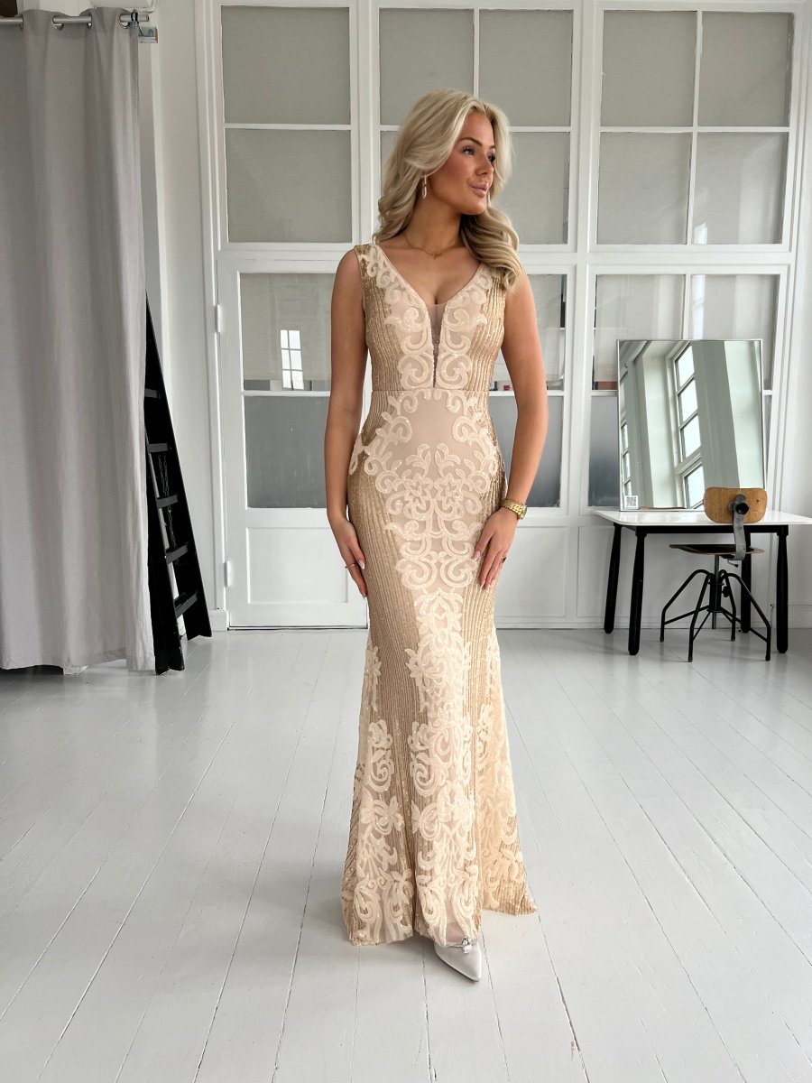 Soky long golden dress - Aaberg DK