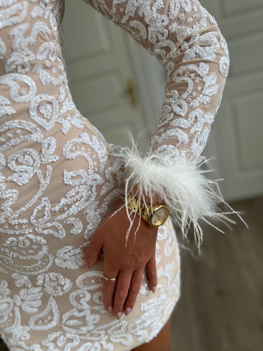 Soky white feather dress - Aaberg DK