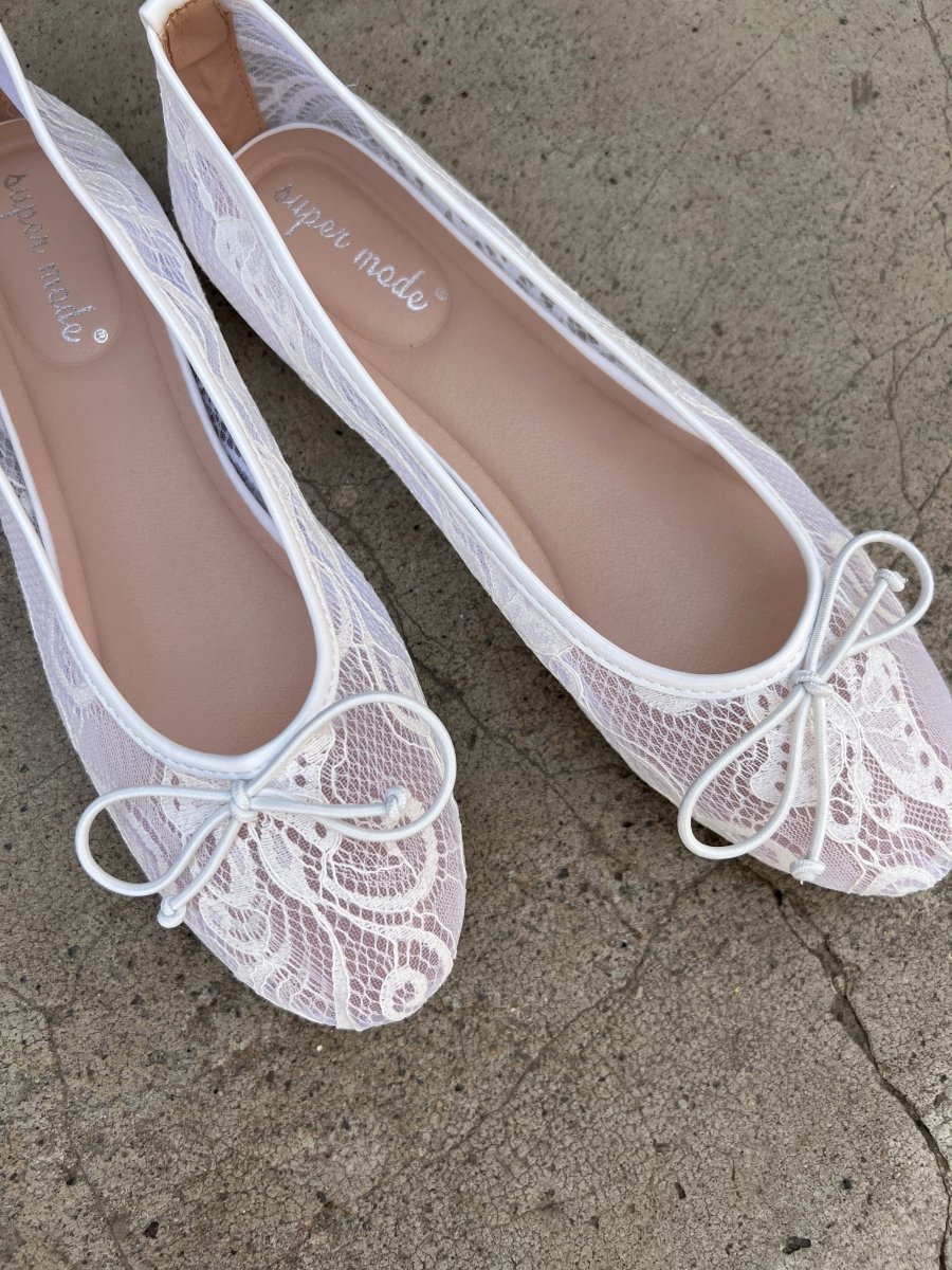 Steph white lace ballerina - Aaberg DK