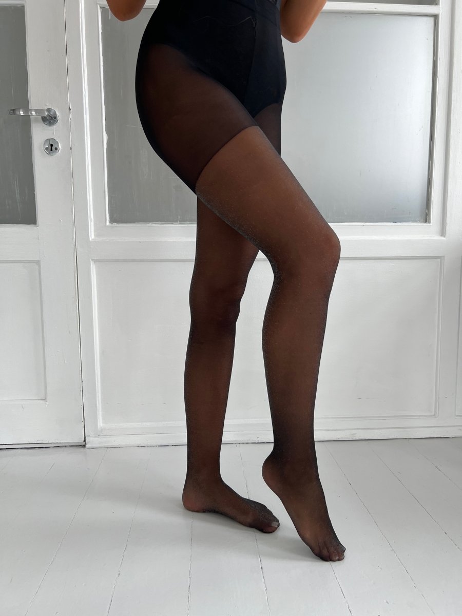 Tights black with silver - Aaberg DK
